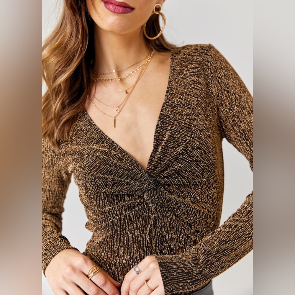 Gold and Black Glitter Bodysuit